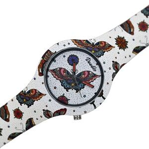 Doodle Italian Design Rubber Wrist Watch 34.5mm Butterfly Design Quartz